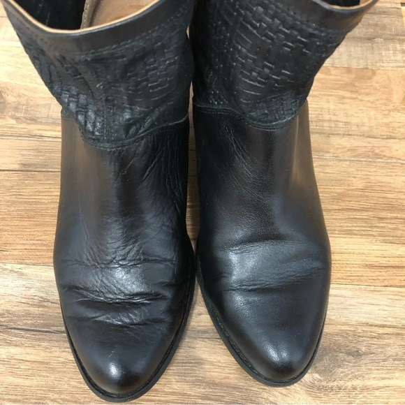 Corso Como black leather ankle boots woven - Picture 3 of 8